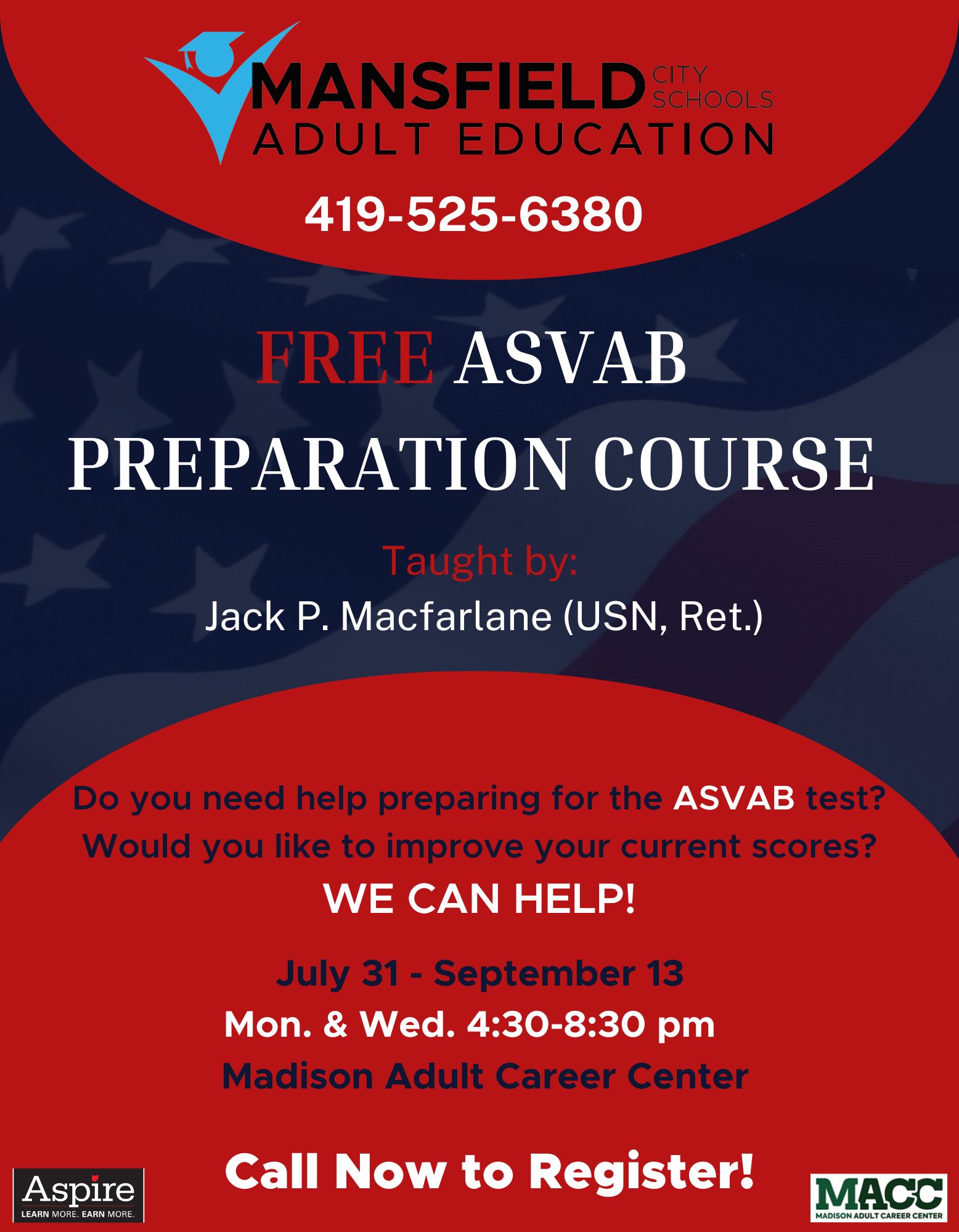 Free Asvab Prep Class Mansfield Adult Education Aspire